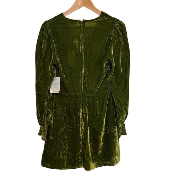 Melloday Dress Women's Size Extra Small Green Crushed Velvet NWT - Picture 9 of 12